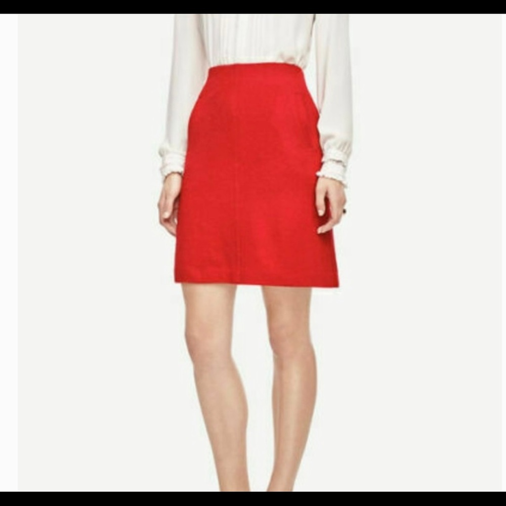 LOFT Red A- Line Pocket Skirt; size - 2P